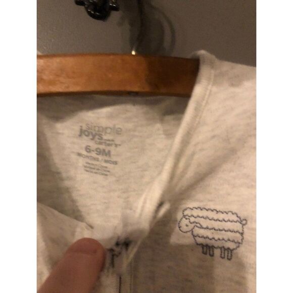 Carters size 6/9 months baby gray sheep sleep sac blanket - Picture 2 of 3